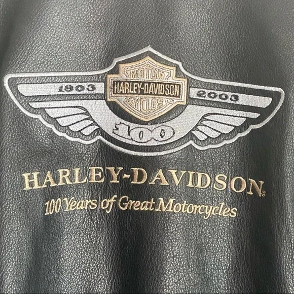 Authentic Harley Davidson Women’s Leather 100th Anniversary leather Jacket Small - Picture 2 of 9